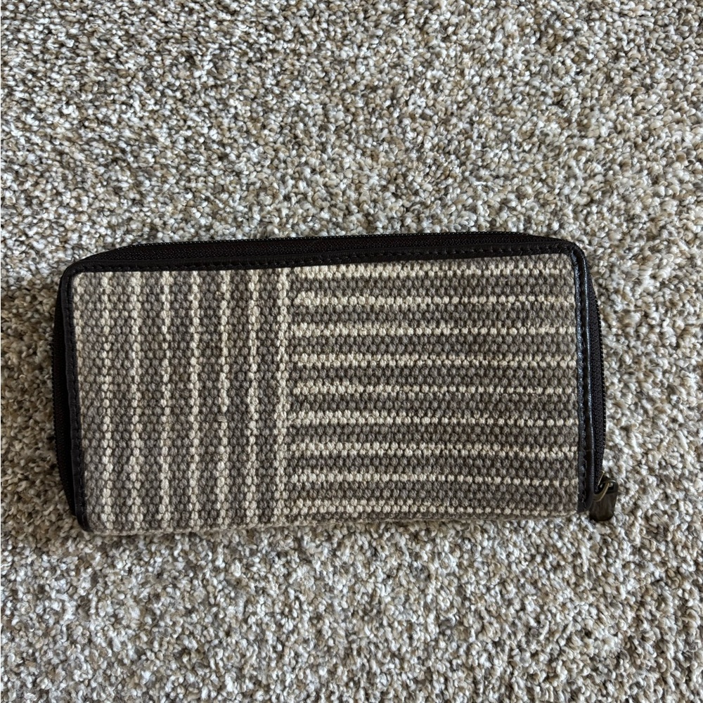 Myra Bag Black and Gray Striped Wallet